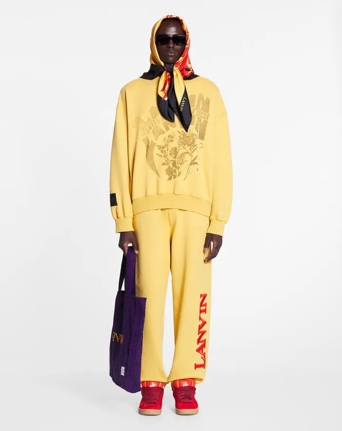 Lanvin X Future Unisex Logo Jogging Pants Corn Men Lanvin Pants and Shorts