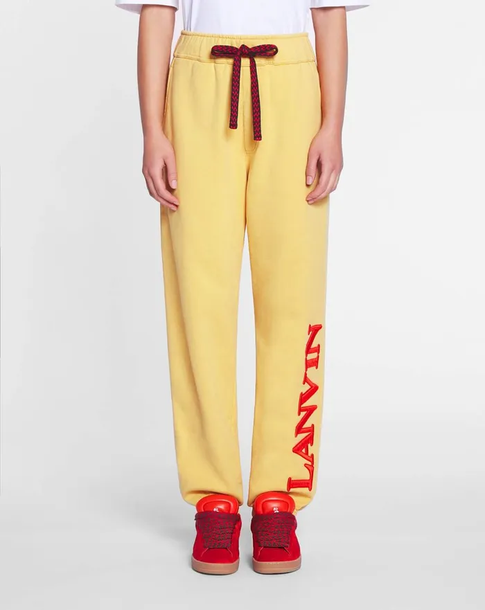 Lanvin X Future Unisex Logo Jogging Pants Corn Men Lanvin Pants and Shorts