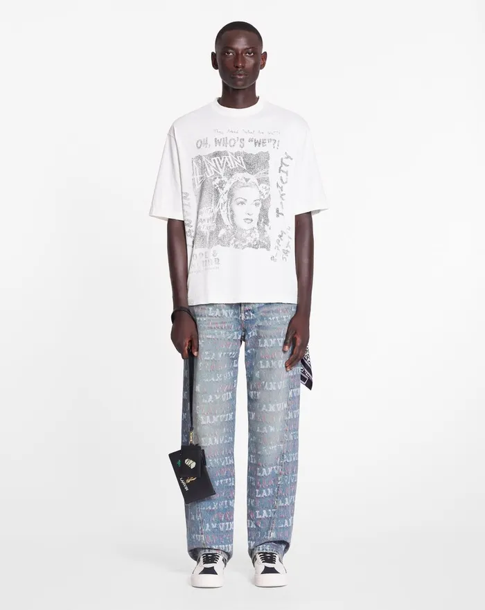 Lanvin X Future Unisex Loosefit Printed Tshirt White Mustang Men Lanvin Tshirts and Polos Lanvin X Future Unisex Loosefit Printed Tshirt White Mustang Men Lanvin Tshirts and Polos