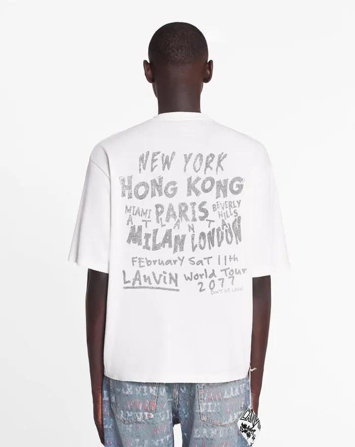 Lanvin X Future Unisex Loosefit Printed Tshirt White Mustang Men Lanvin Tshirts and Polos Lanvin X Future Unisex Loosefit Printed Tshirt White Mustang Men Lanvin Tshirts and Polos