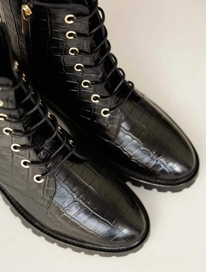 Lara Fierce Black Women Bobbies Ankle Boots