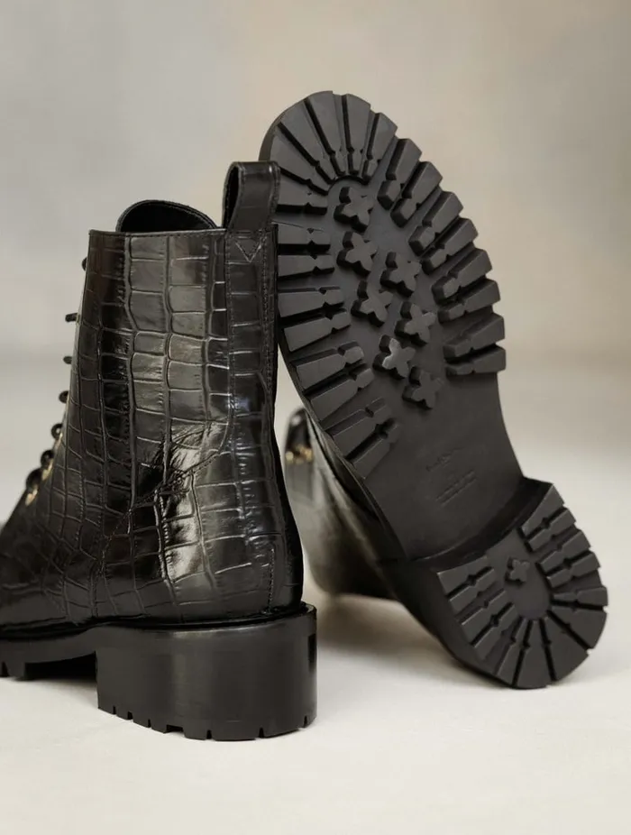 Lara Fierce Black Women Bobbies Ankle Boots