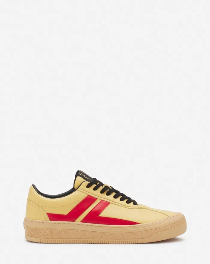 Leather Cash Sneakers Lanvin X Future For Men Bright Yellowred Men Lanvin Sneakers