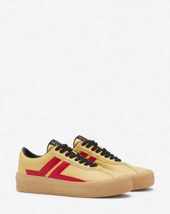 Leather Cash Sneakers Lanvin X Future For Men Bright Yellowred Men Lanvin Sneakers