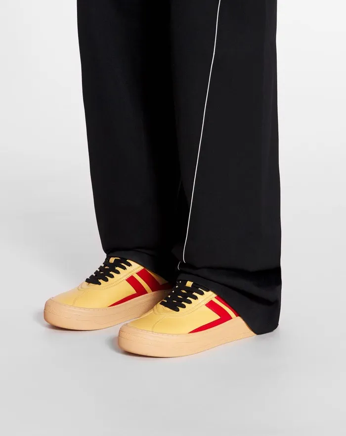 Leather Cash Sneakers Lanvin X Future For Men Bright Yellowred Men Lanvin Sneakers