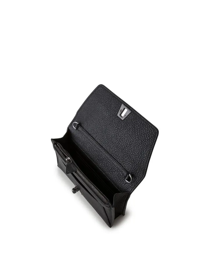 Leather Crossbody Envelope Clutch Black Women Akris Shoulder Bags