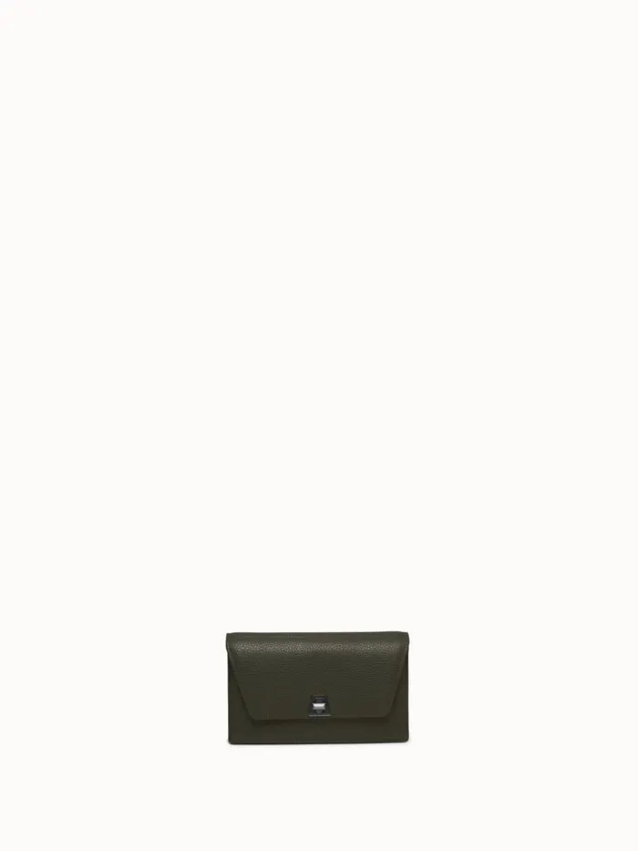Leather Crossbody Envelope Clutch Olive Women Akris Clutches