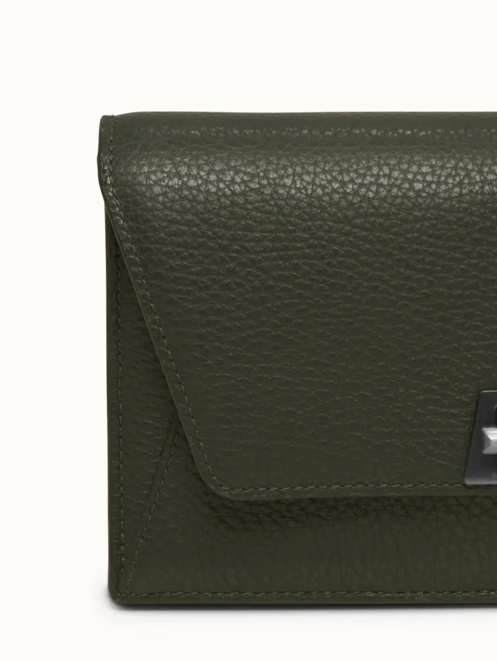Leather Crossbody Envelope Clutch Olive Women Akris Clutches