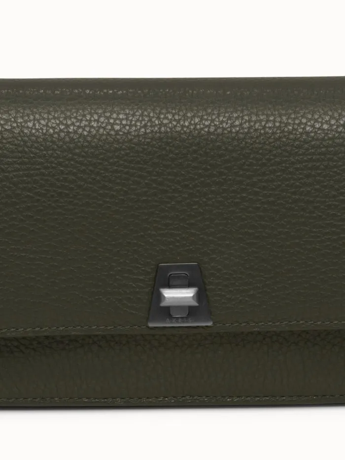 Leather Crossbody Envelope Clutch Olive Women Akris Clutches