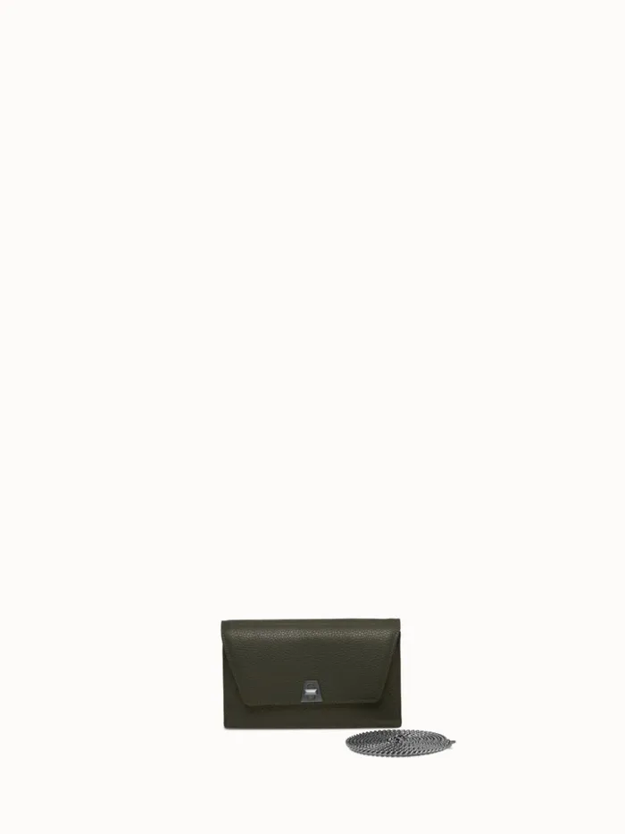 Leather Crossbody Envelope Clutch Olive Women Akris Clutches