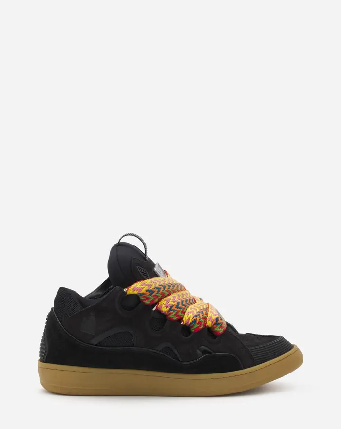 Leather Curb Sneakers Black Men Lanvin Sneakers