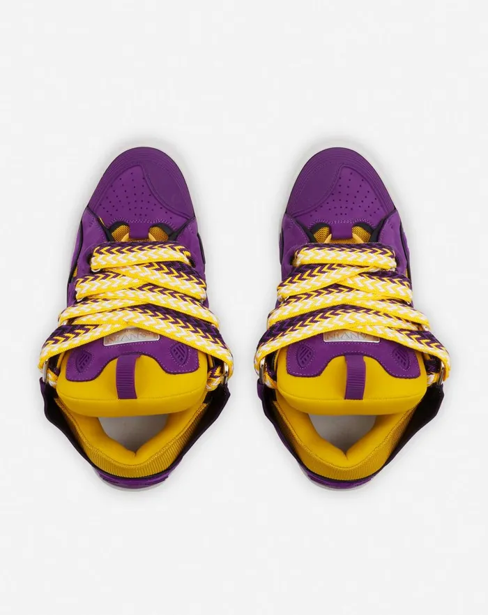Leather Curb Sneakers Purpleyellow Men Lanvin Curb