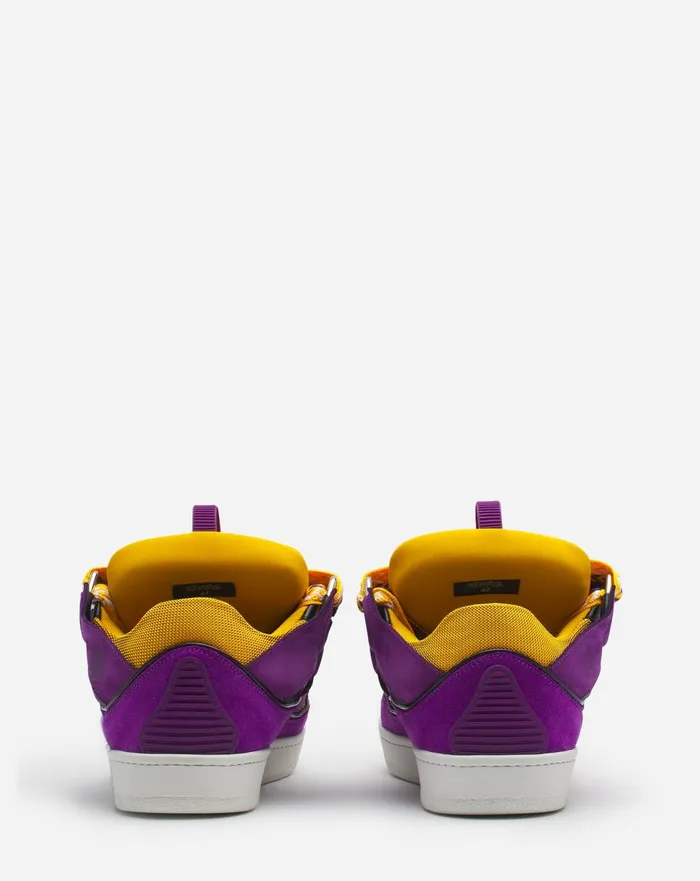 Leather Curb Sneakers Purpleyellow Men Lanvin Curb
