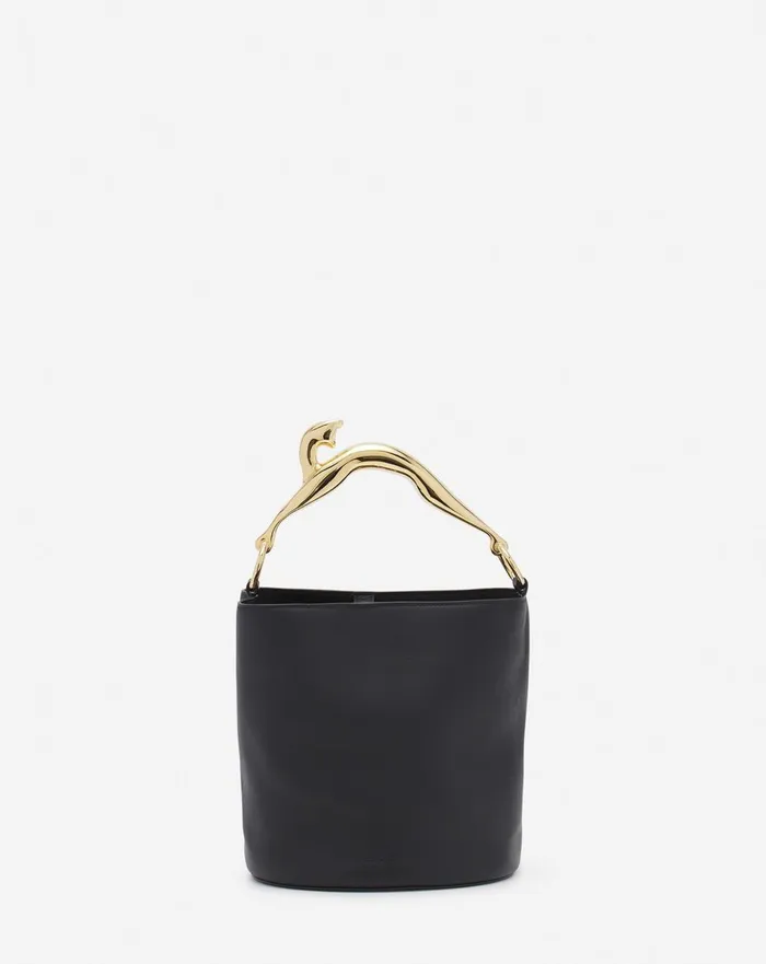 Leather Fusion Cat Bucket Bag Black Women Lanvin Tote Bags and Top Handle Bags