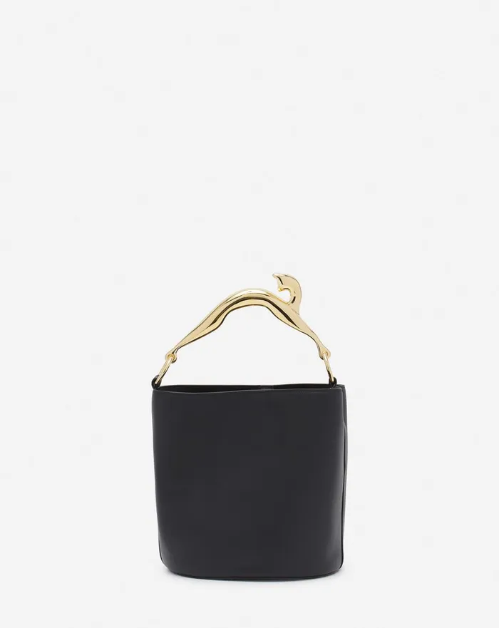 Leather Fusion Cat Bucket Bag Black Women Lanvin Tote Bags and Top Handle Bags Leather Fusion Cat Bucket Bag Black Women Lanvin Tote Bags and Top Handle Bags