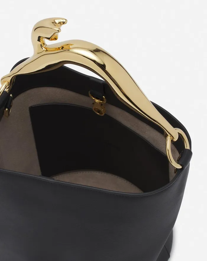 Leather Fusion Cat Bucket Bag Black Women Lanvin Tote Bags and Top Handle Bags Leather Fusion Cat Bucket Bag Black Women Lanvin Tote Bags and Top Handle Bags