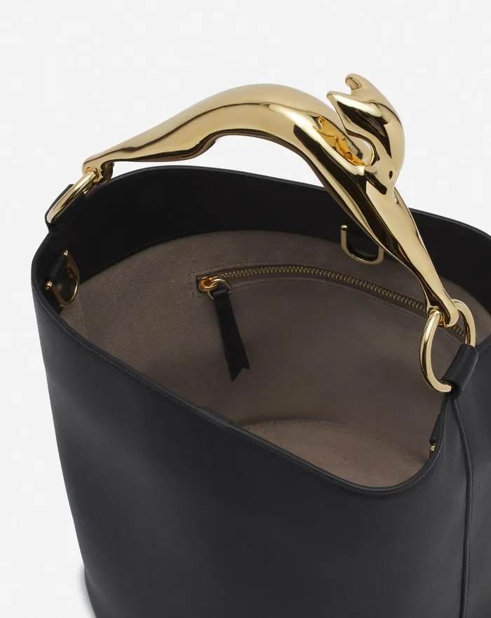 Leather Fusion Cat Bucket Bag Black Women Lanvin Tote Bags and Top Handle Bags Leather Fusion Cat Bucket Bag Black Women Lanvin Tote Bags and Top Handle Bags