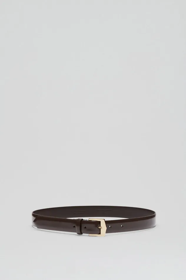 Leather POINTED BUCKLE BELT 25 DARKCHOCOLATE Scanlan Theodore Women