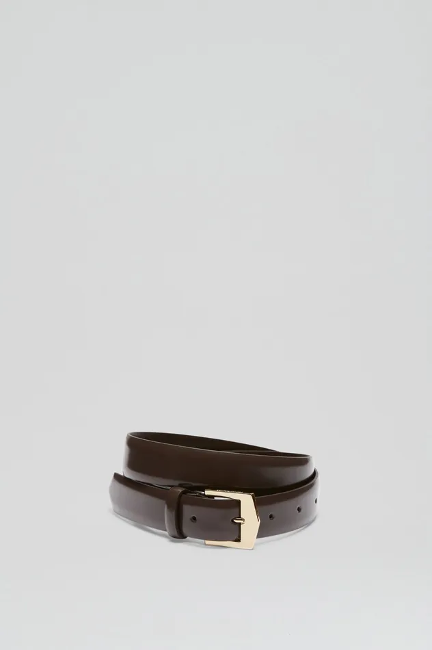 Leather POINTED BUCKLE BELT 25 DARKCHOCOLATE Scanlan Theodore Women