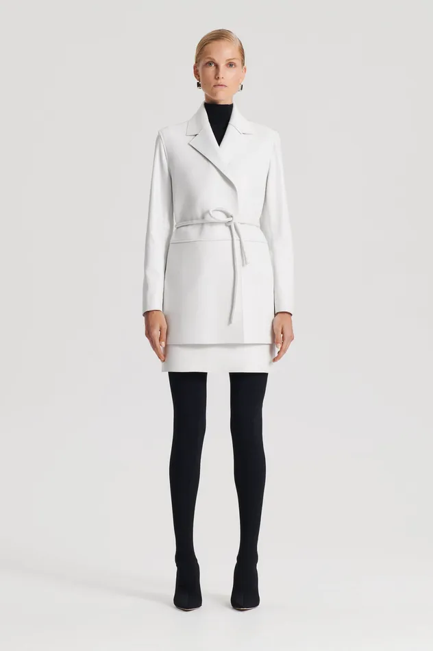 Leather Women LEATHER BONDED JACKET WHITE Scanlan Theodore
