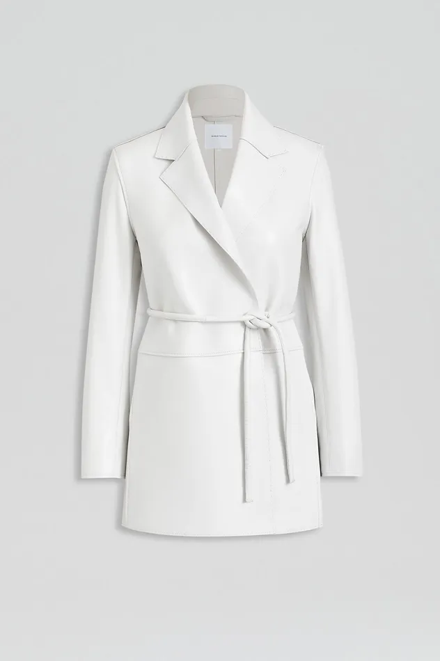 Leather Women LEATHER BONDED JACKET WHITE Scanlan Theodore Leather Women LEATHER BONDED JACKET WHITE Scanlan Theodore
