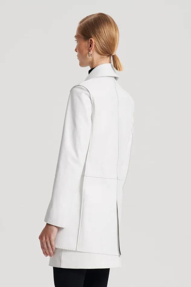 Leather Women LEATHER BONDED JACKET WHITE Scanlan Theodore Leather Women LEATHER BONDED JACKET WHITE Scanlan Theodore