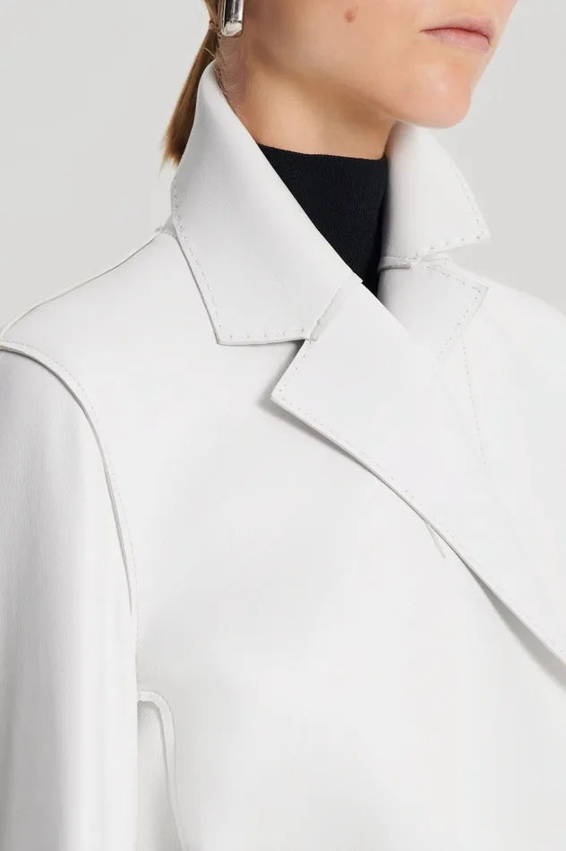 Leather Women LEATHER BONDED JACKET WHITE Scanlan Theodore Leather Women LEATHER BONDED JACKET WHITE Scanlan Theodore
