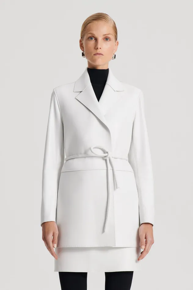 Leather Women LEATHER BONDED JACKET WHITE Scanlan Theodore Leather Women LEATHER BONDED JACKET WHITE Scanlan Theodore