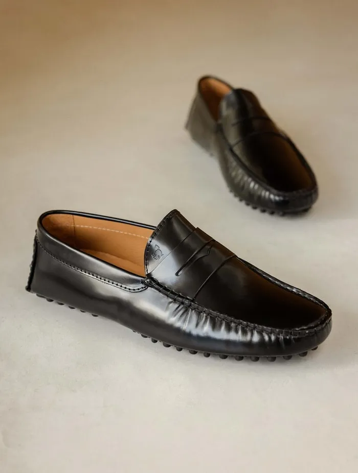 Lewis Siyah Black Men Bobbies Loafers