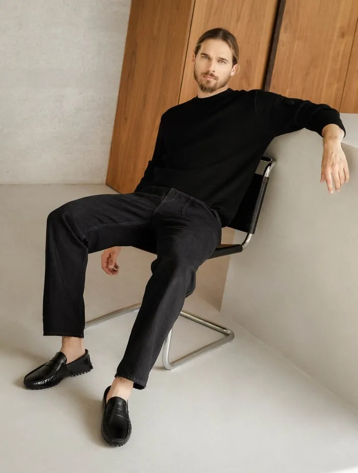 Lewis Siyah Black Men Bobbies Loafers