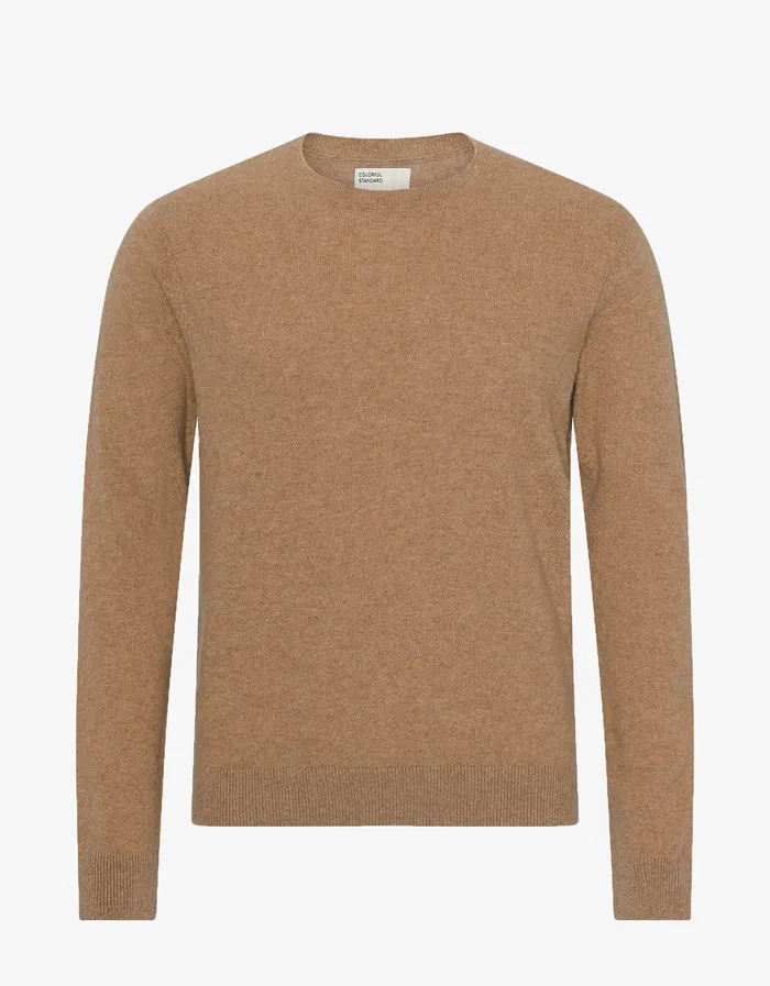 Light Merino Wool Crew 8211 Sahara Camel Knit Sweaters Colorfulstandard Men