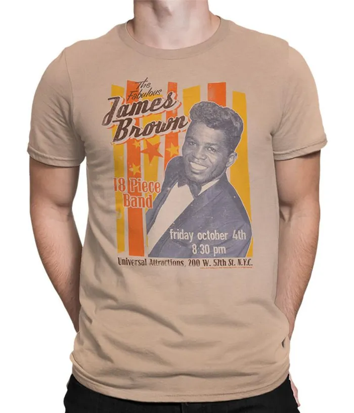 Liquid Blue Athletic TShirt Men Fabulous James Brown Tan Athletic TShirt