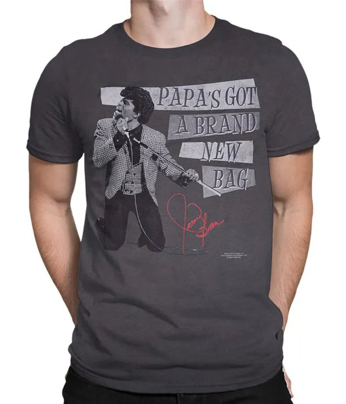 Liquid Blue Athletic TShirt Men Papa039s Got A Brand New Bag Grey Athletic TShirt