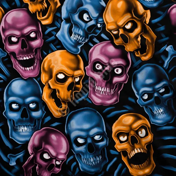 Liquid Blue Athletic TShirt Men Skull Pile Blue Pink Orange Black Athletic TShirt