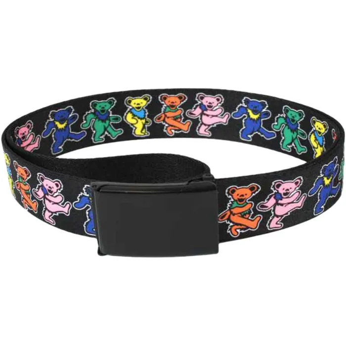 Liquid Blue Belts Accessories Dancing Bear Adjustable Web Belt Black Large