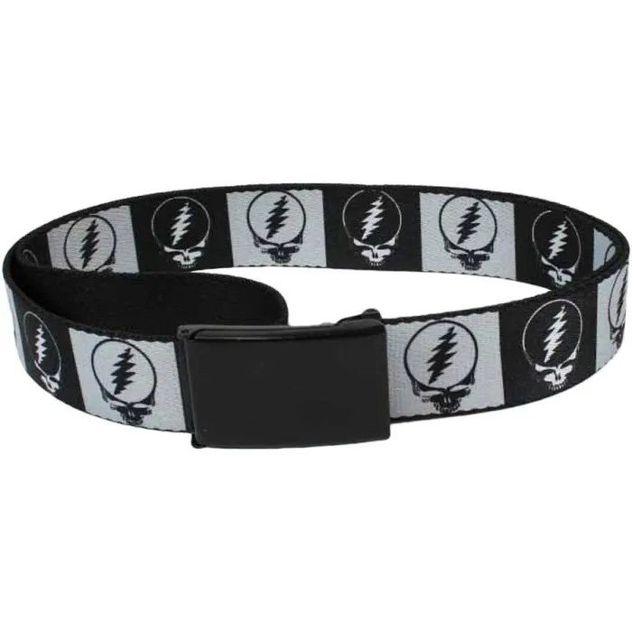 Liquid Blue Belts Accessories SYF Black And Gray Adjustable Web Belt Black