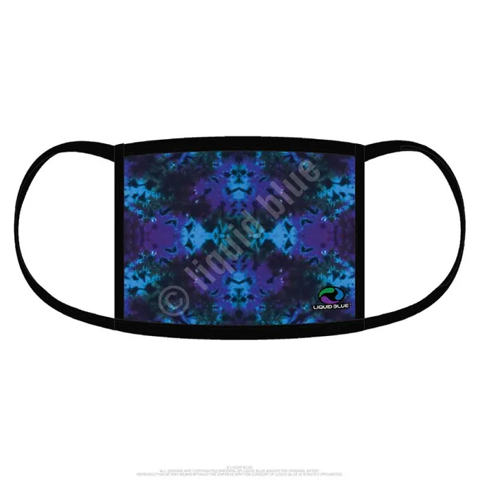 Liquid Blue Face Coverings Accessories Blue Mandala TieDye Face Covering