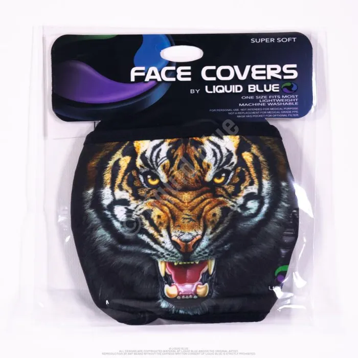 Liquid Blue Face Coverings Accessories Tiger Face Face Covering