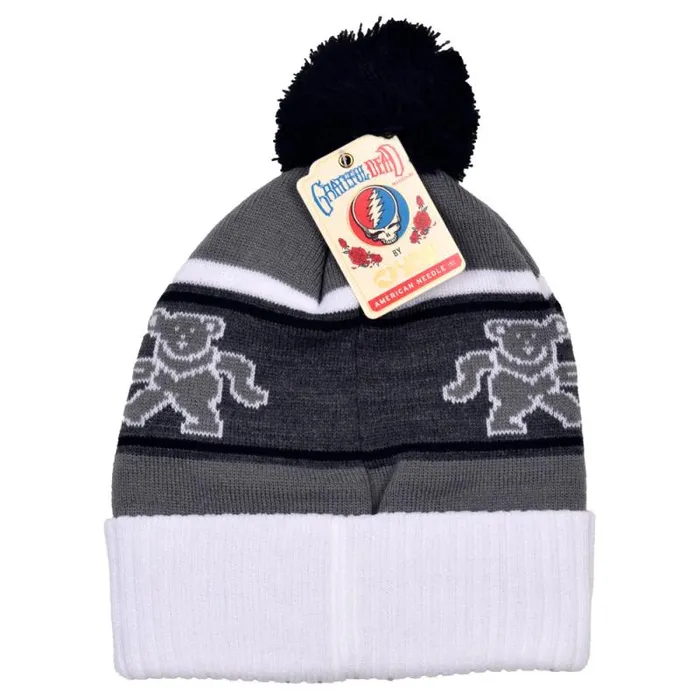 Liquid Blue Hats Accessories Steal Your Face Bears Winter Black and White Knit Hat Liquid Blue Hats Accessories Steal Your Face Bears Winter Black and White Knit Hat