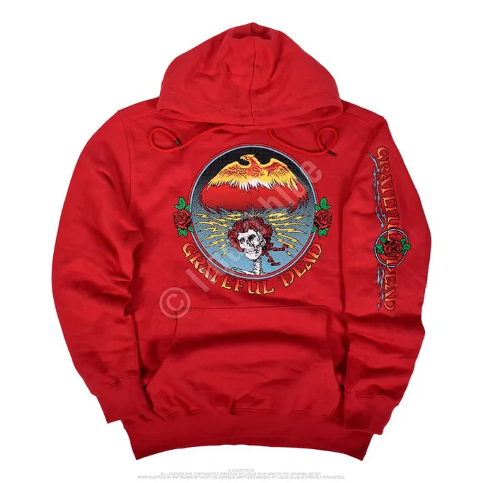 Liquid Blue Hoodie Men Bertha Eagle Red Sleeve Printed Hoodie