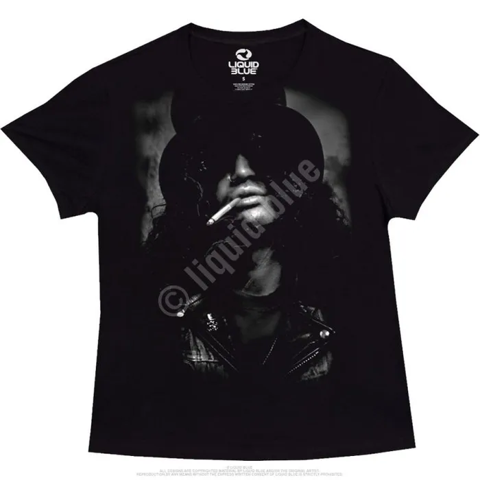 Liquid Blue Juniors Long Length Women Slash Top Hat Womens Black Juniors Long Length TShirt