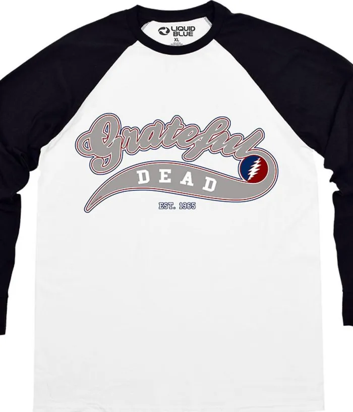 Liquid Blue Long Sleeve Men Ballpark Grey Long Sleeve TShirt