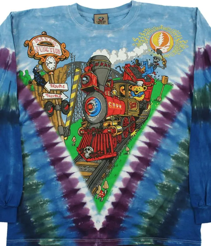 Liquid Blue Long Sleeve Men Casey Jones TieDye Long Sleeve TShirt