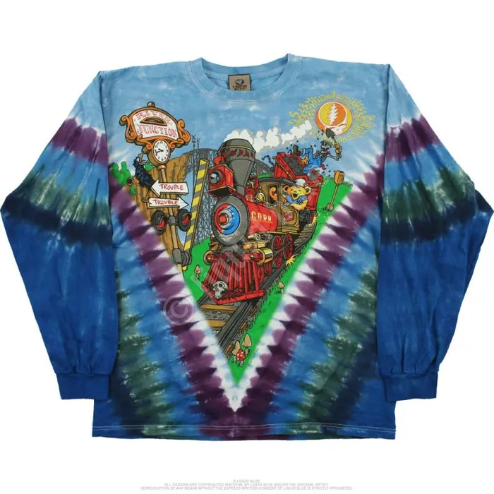 Liquid Blue Long Sleeve Men Casey Jones TieDye Long Sleeve TShirt