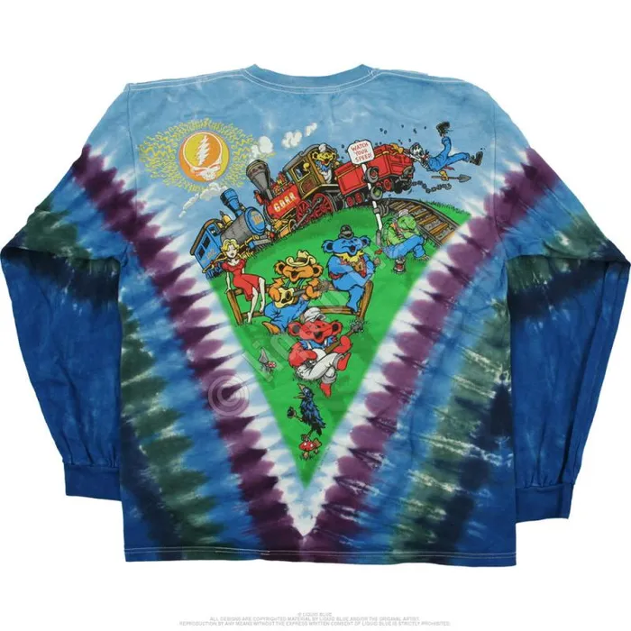 Liquid Blue Long Sleeve Men Casey Jones TieDye Long Sleeve TShirt