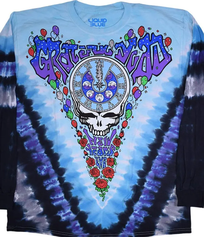 Liquid Blue Long Sleeve Men Midnight Hour TieDye Long Sleeve TShirt