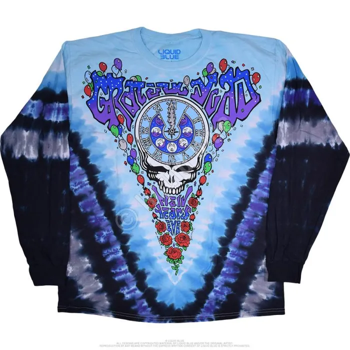 Liquid Blue Long Sleeve Men Midnight Hour TieDye Long Sleeve TShirt