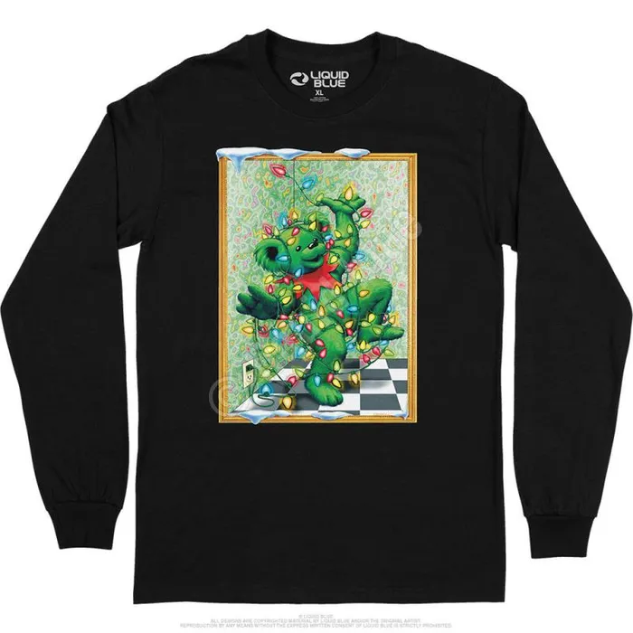 Liquid Blue Long Sleeve Men Tangled Bear Long Sleeve TShirt