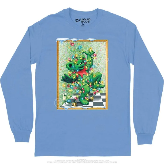 Liquid Blue Long Sleeve Men Tangled Bear Long Sleeve TShirt