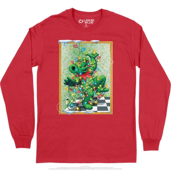 Liquid Blue Long Sleeve Men Tangled Bear Long Sleeve TShirt
